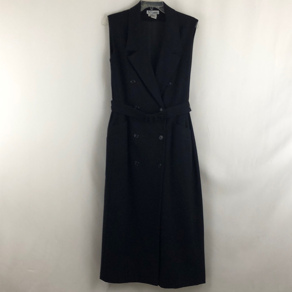 100% Wool Black Sleeveless Dress Ladies size 14